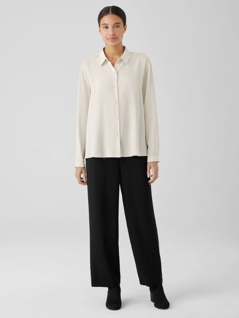 NWT$198 Eileen Fisher Black Pants 22W Straight Leg,Wrinkle Resistant Doubleweave